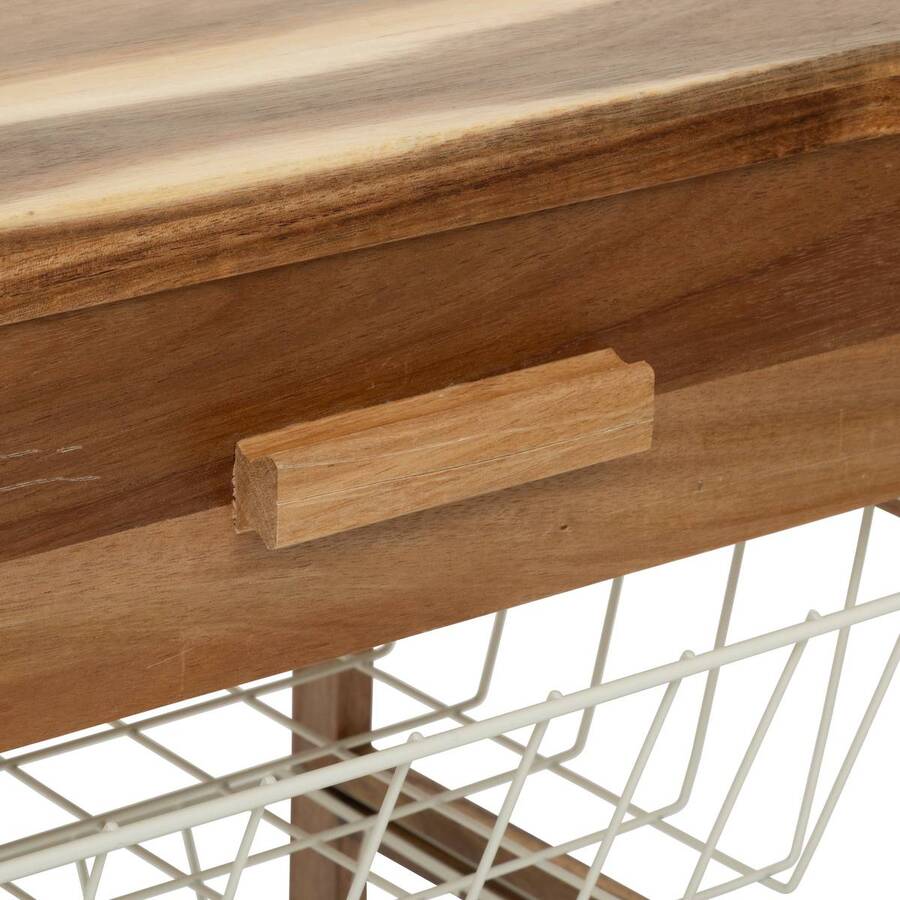 Desserte 50x34,5x88,8 cm, beige Acacia