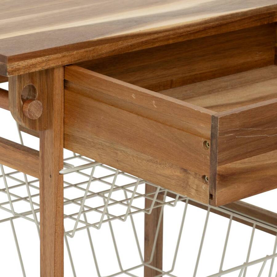 Desserte 50x34,5x88,8 cm, beige Acacia