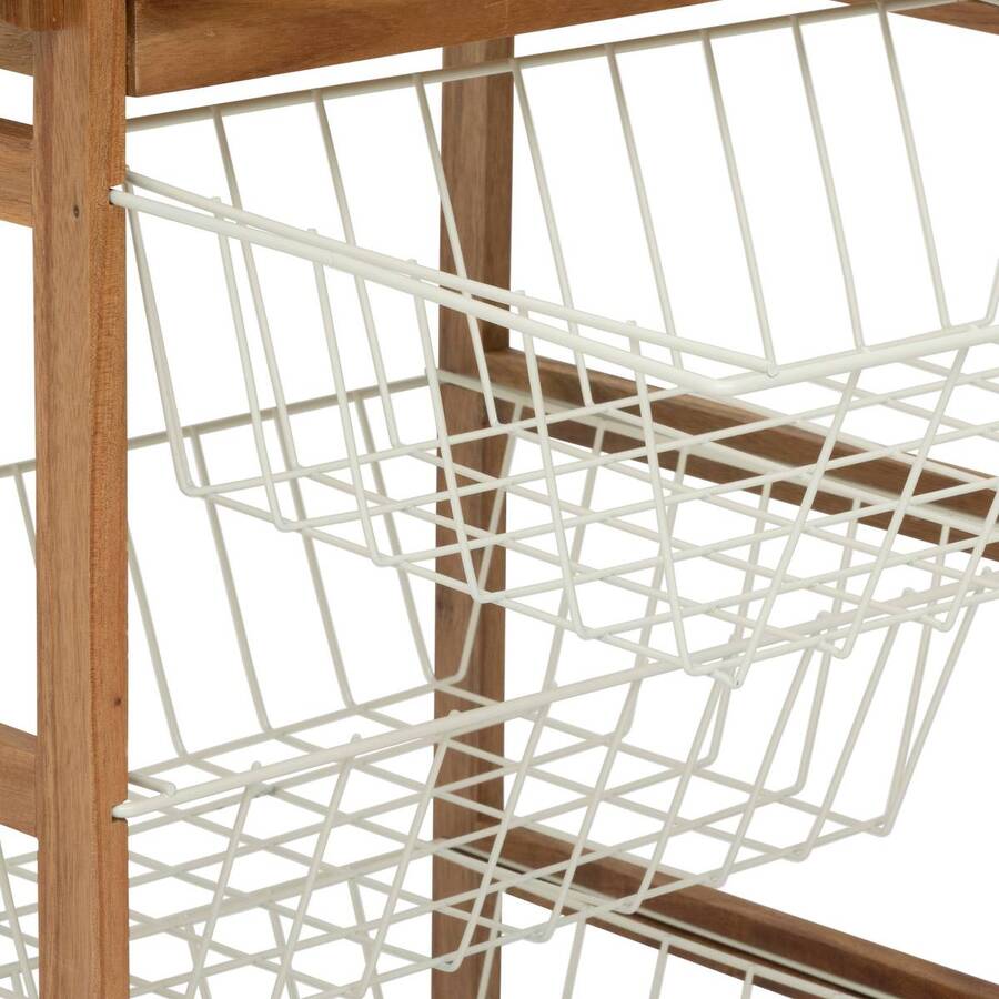 Desserte 50x34,5x88,8 cm, beige Acacia