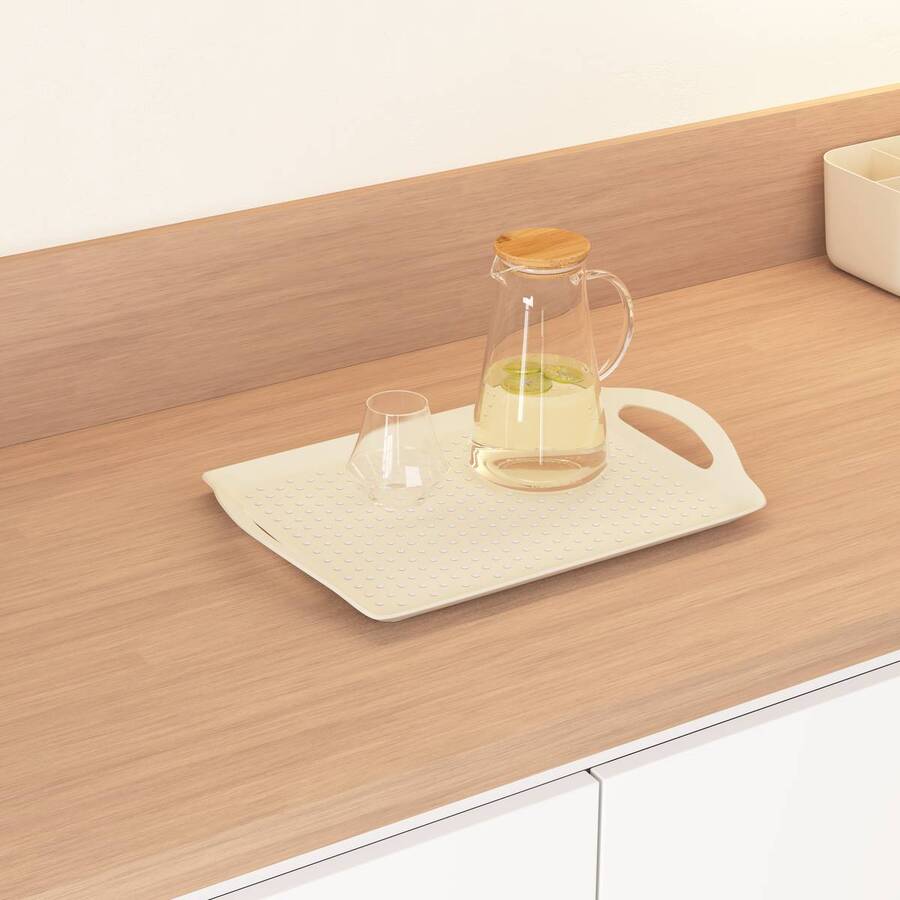 Plateau, 45,5x31,5 cm, beige Poly