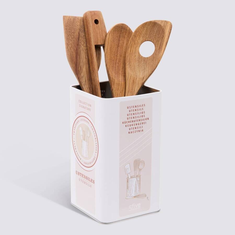 Pot à ustensiles 6,7x1,4x30,2 cm, crème