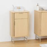 Meuble de salle de bain 1 porte, beige