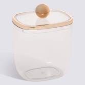 Boîte à cotons et cotons-tiges, l.8,9 cm, transparent Sara