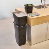 Poubelle de recyclage, 36l, noir