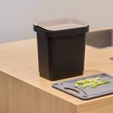 Poubelle, manuel, 5 l, noir