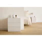 Chevet, 2 tiroirs, beige Dolo