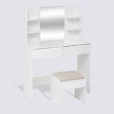 Coiffeuse avec miroir, 2 blanc Dolo