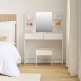 Coiffeuse avec miroir, 2 blanc Dolo