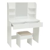 Coiffeuse avec miroir, 2 blanc Dolo