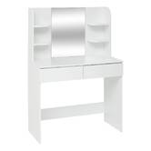 Coiffeuse avec miroir, 2 blanc Dolo