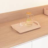 Plateau antidérapant, 45,5x31,5 cm, rose Poly