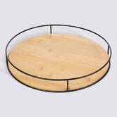 Plateau, 35x35x6 cm, beige Black bamboo