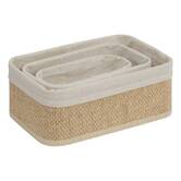 Lot de 3 organiseurs, l.20/25/35 cm, beige Stemy