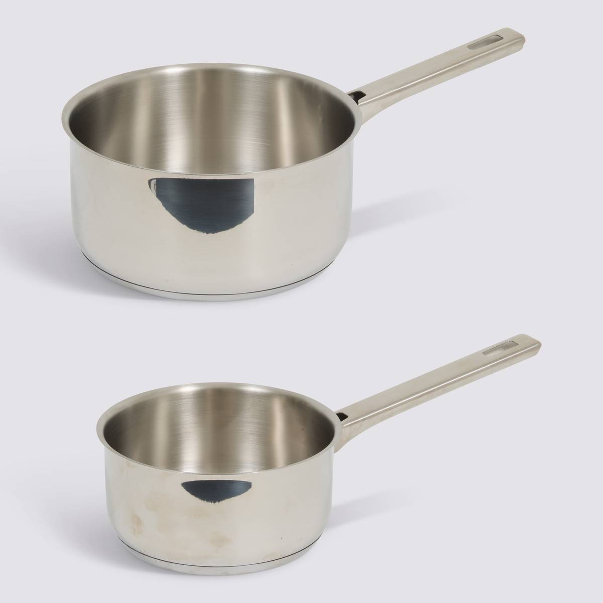 Lot de 2 casseroles, d.16/20 cm, inox 