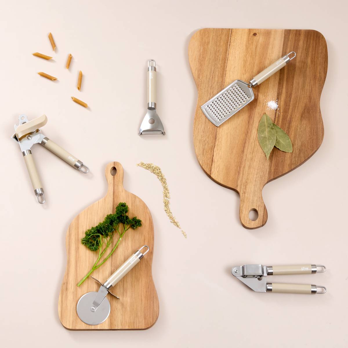 Presse ail 5,6x3,4x19,2 cm, beige Solstice