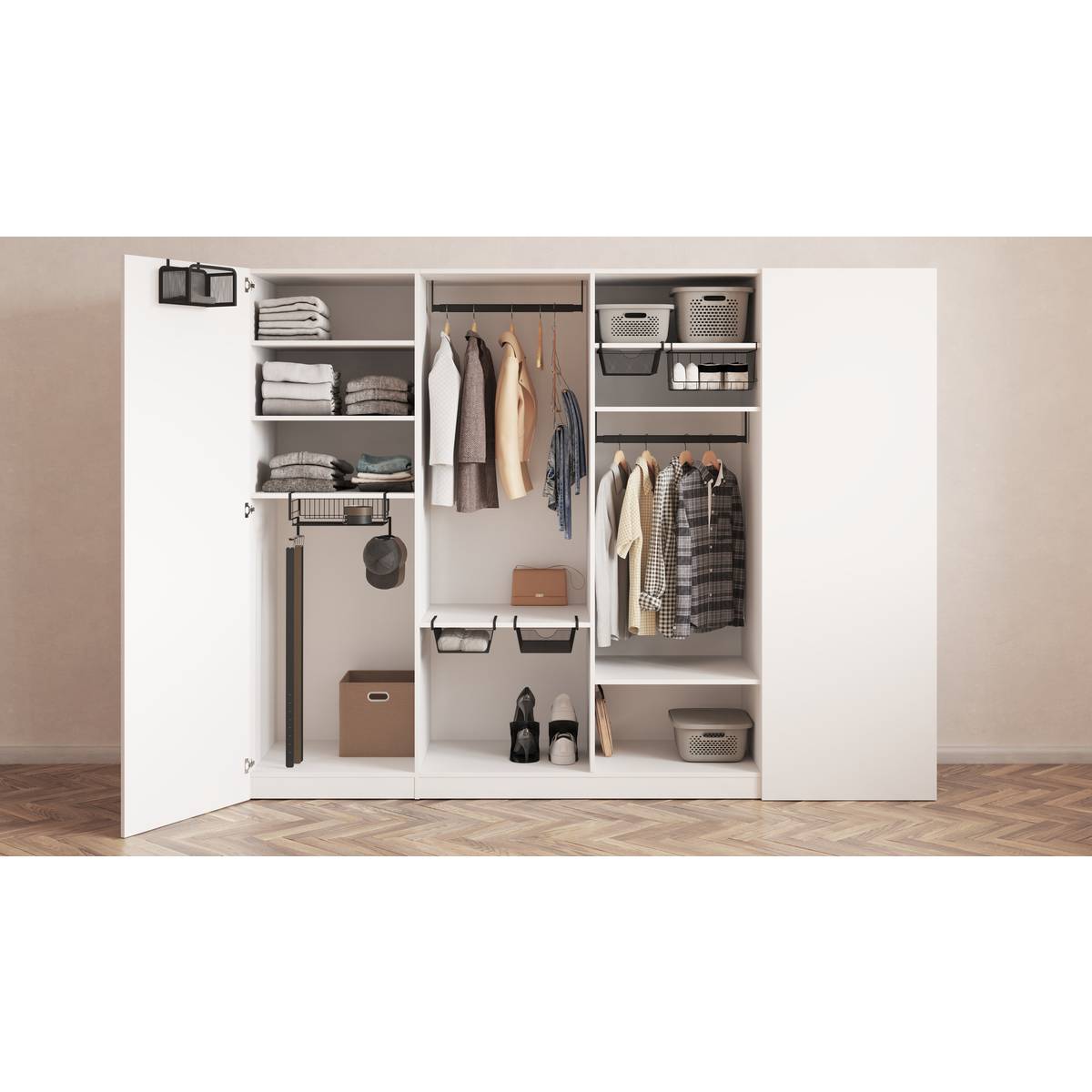 Etagère suspendue, 38,5x21,5x18,2 cm, noir Spacy