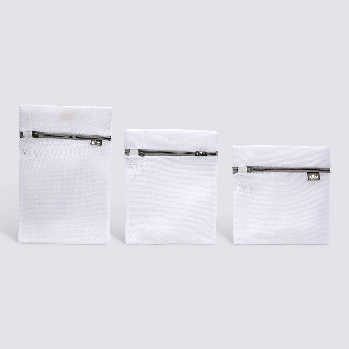 Lot de 3 filets à linges réutilisables, blanc 