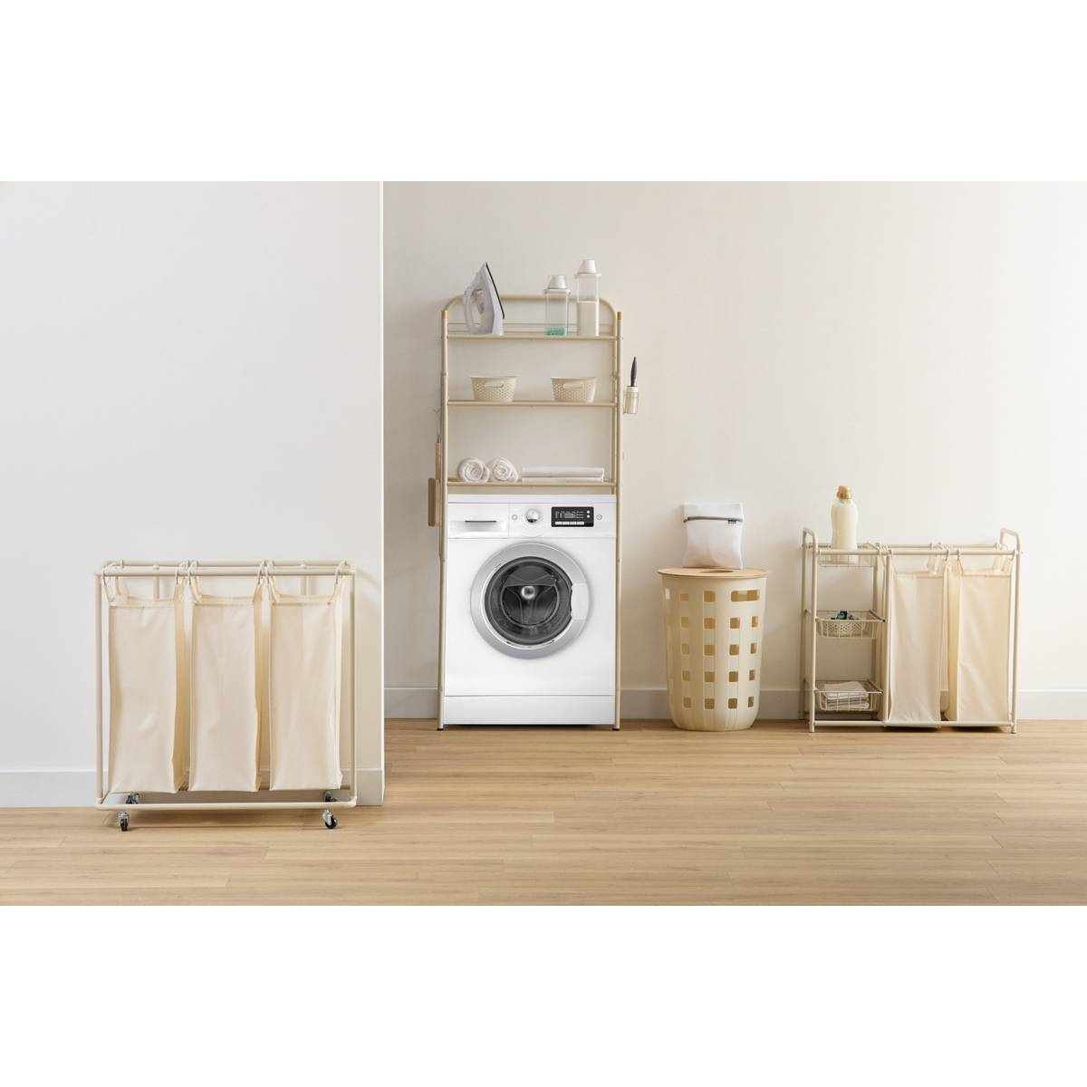 Lot de 3 filets à linges réutilisables, blanc 