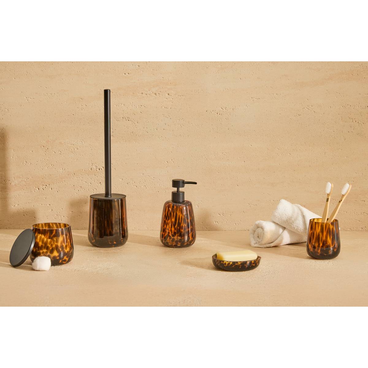 Distributeur de savon, 400 ml, marron Dotty