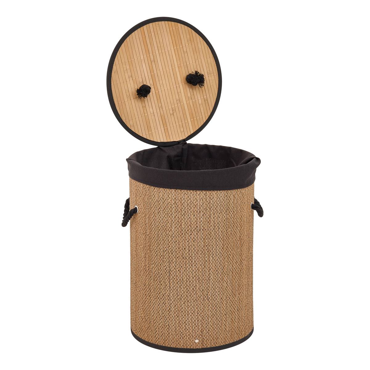 Panier à linge, 48 l, noir Stemy