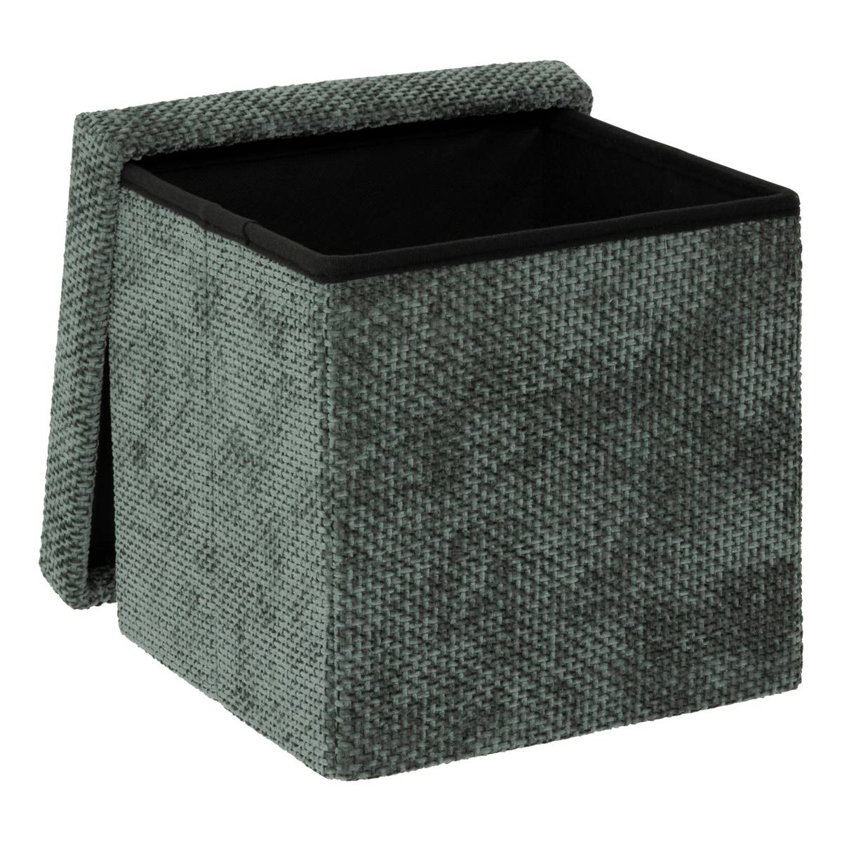 Pouf en mdf - panneau de fibres de bois, 31x31 cm, vert foncé 