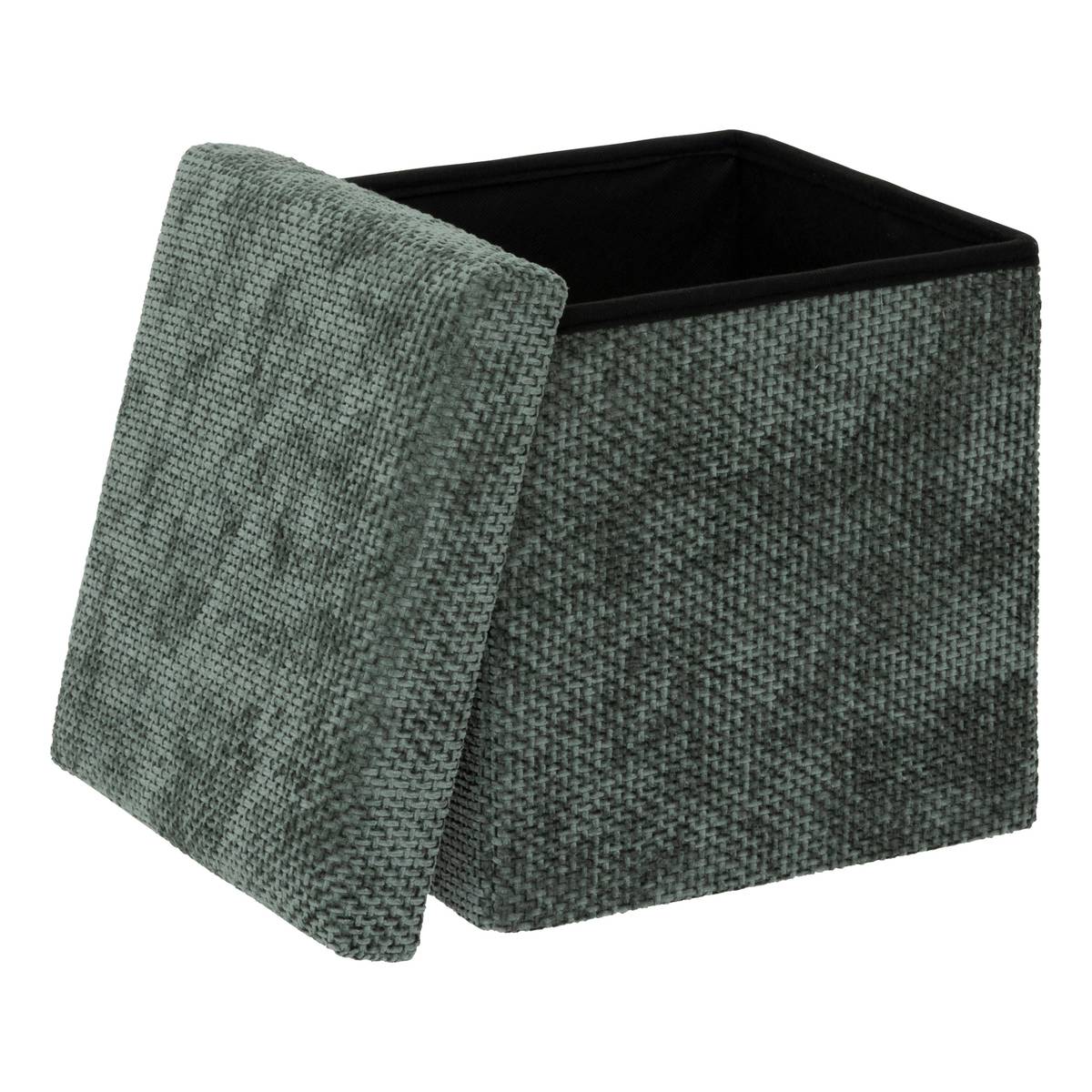 Pouf en mdf - panneau de fibres de bois, 31x31 cm, vert foncé 