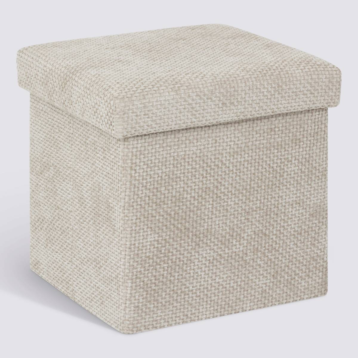 Pouf en mdf - panneau de fibres de bois, 31x31 cm, beige 