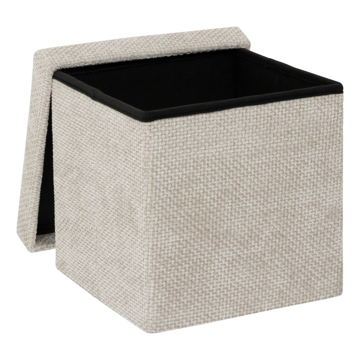 Pouf en mdf - panneau de fibres de bois, 31x31 cm, beige 