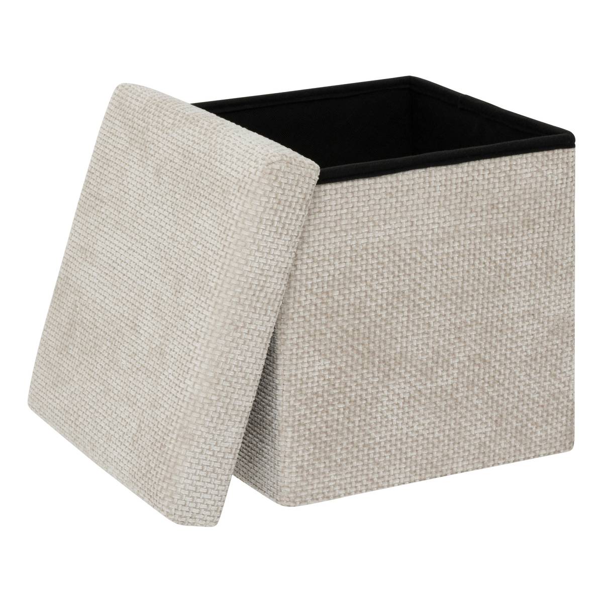 Pouf en mdf - panneau de fibres de bois, 31x31 cm, beige 