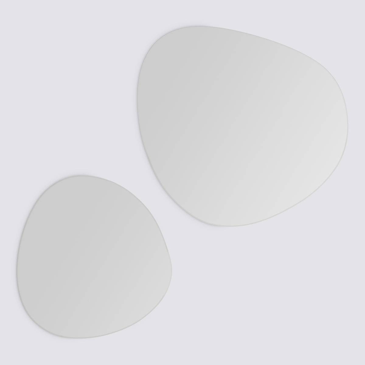 Lot de 2 miroirs adhésifs, d.30/40 cm Miroir