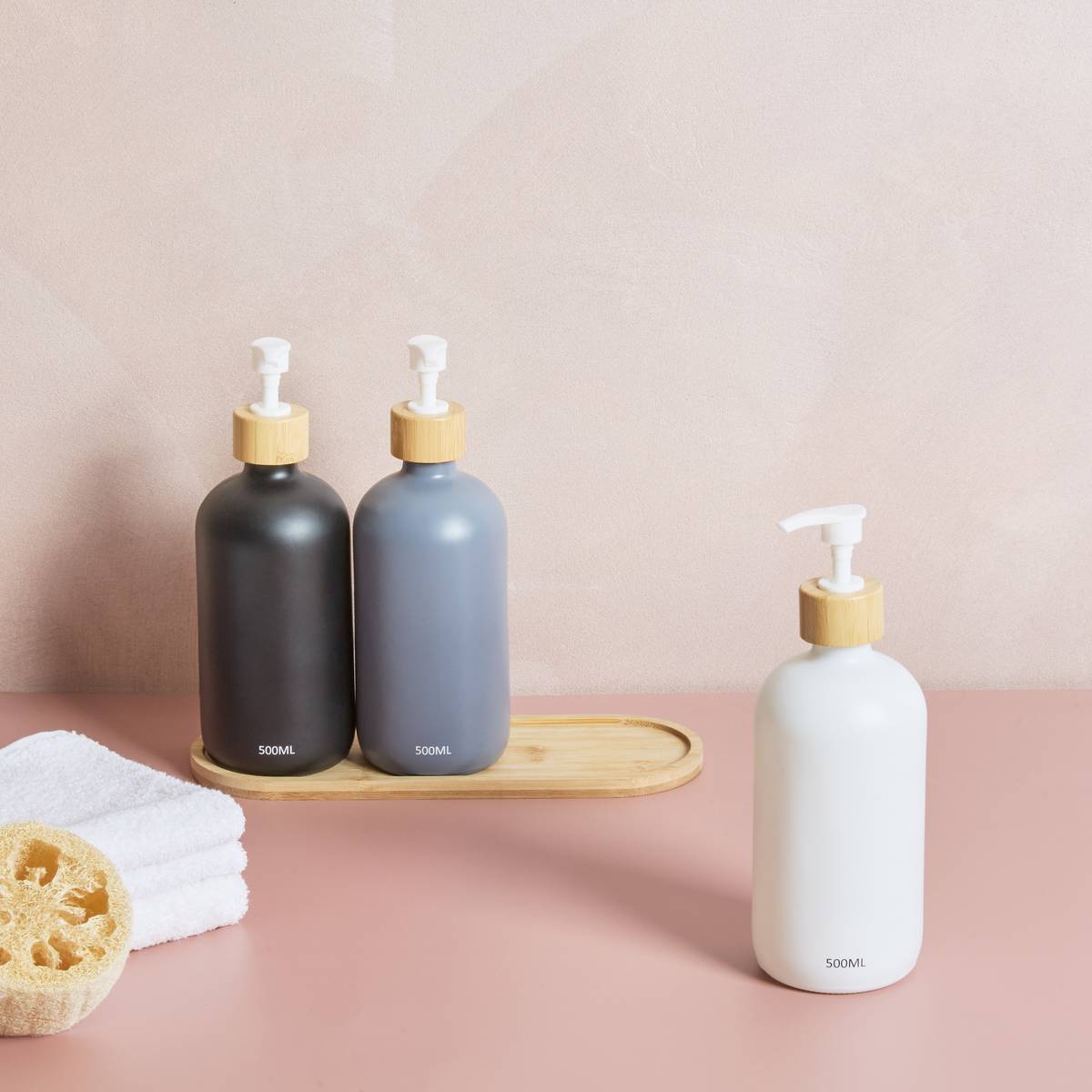 Set de 3 distributeurs de savon, 500ml 