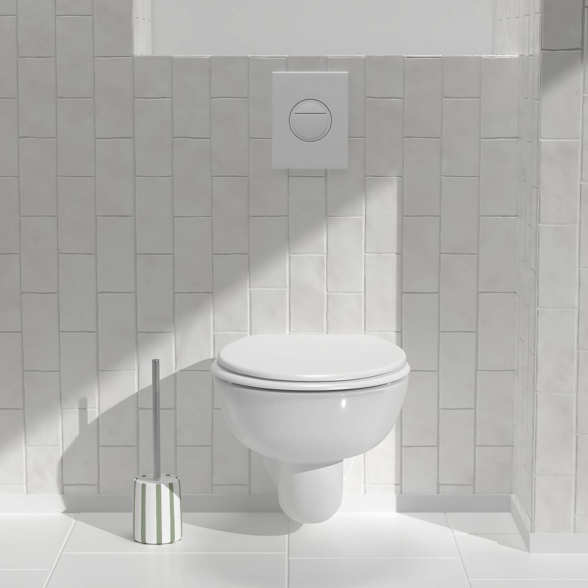 Brosse wc, vert céladon Strio