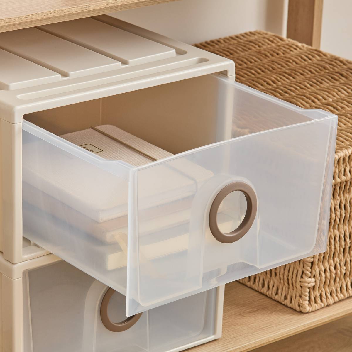 Tiroir en polypropylène, 2,5l, blanc Tide'n stak