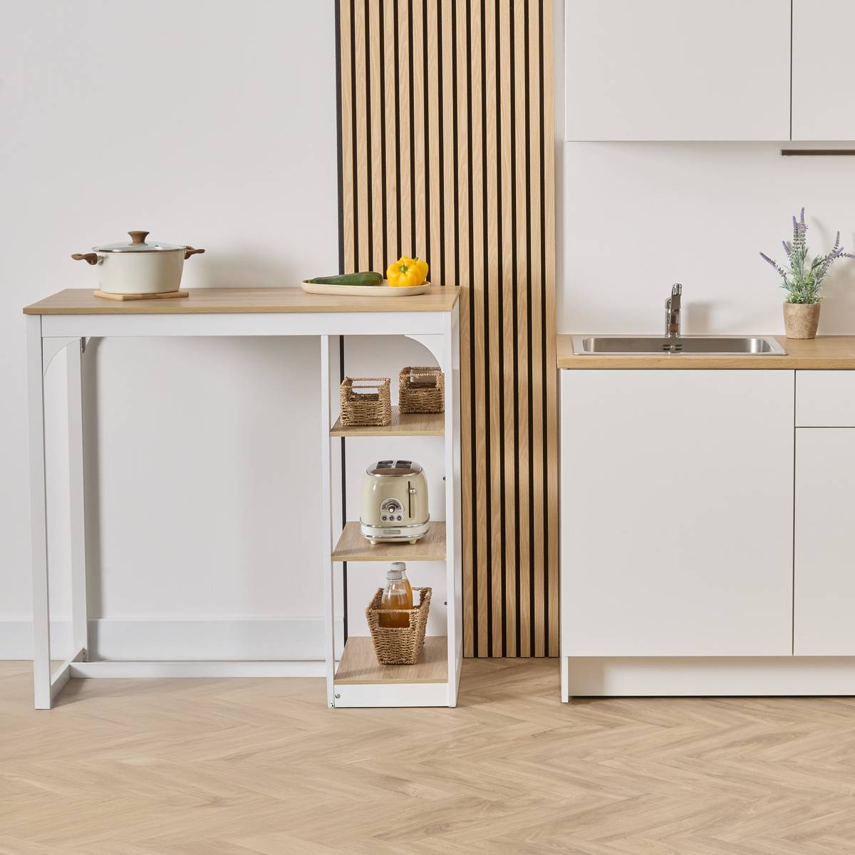 Table de bar, 2 places, blanc Eat up