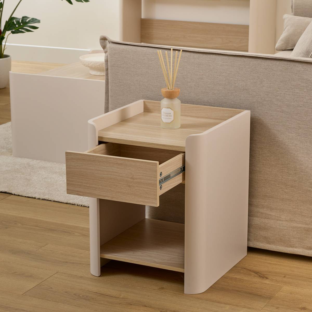 Table de chevet, 1 tiroir(s) Roundy