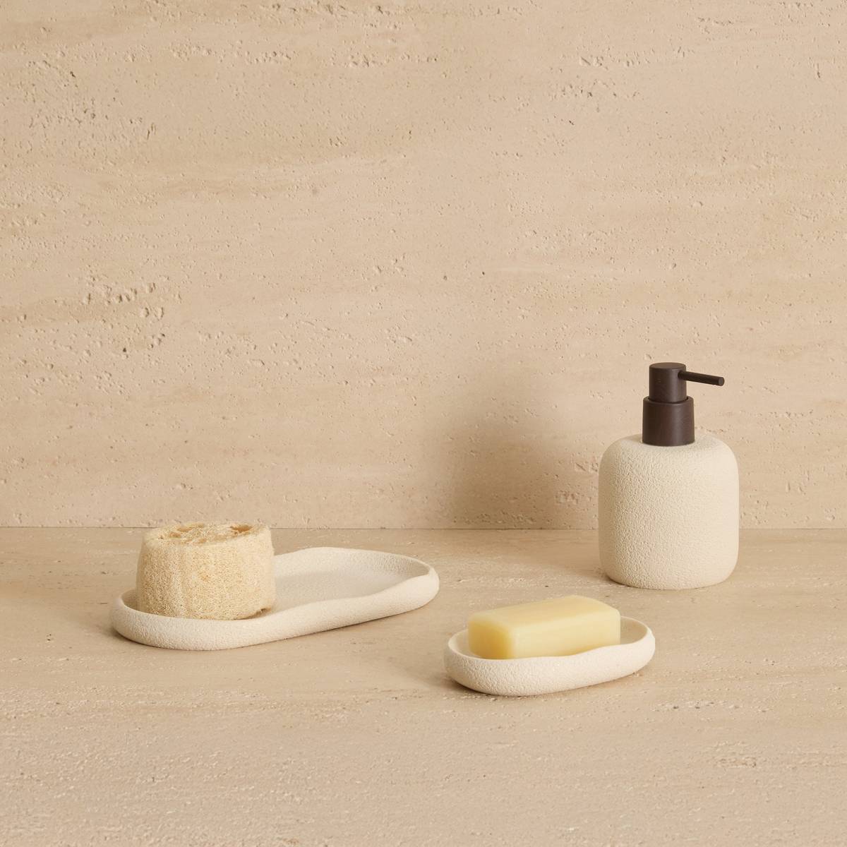 Distributeur à savon, 290 ml, beige Oleya