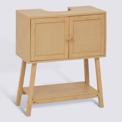 Meuble sous-lavabo, 2 portes, marron Cane