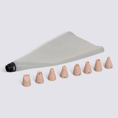 Poche à douilles, 8 douilles, silicone 