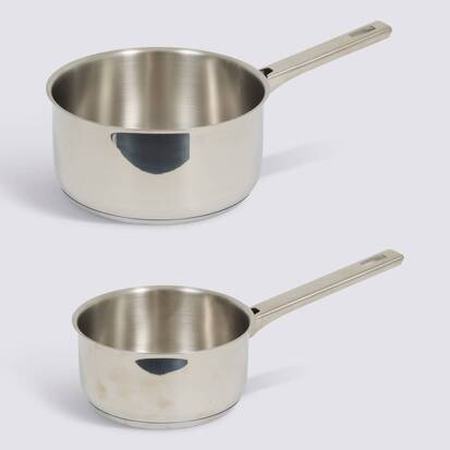 Lot de 2 casseroles, d.16/20 cm, inox Brillance