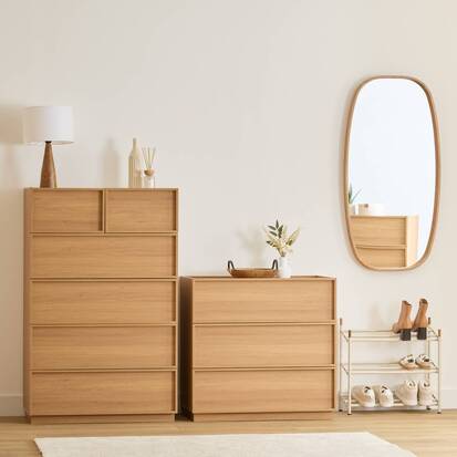 Commode, 3 tiroirs, effet bois Framy