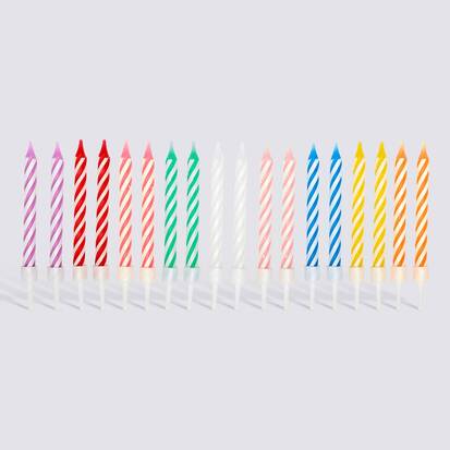 Lot de 20 bougies anniversaire 