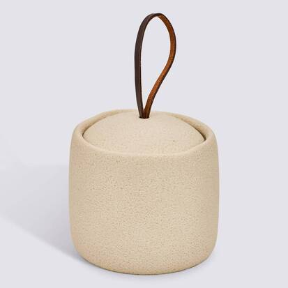 Pot à cotons, beige Oleya