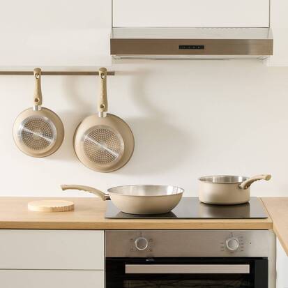 Wok inox et aluminium, d.28 cm Solstice