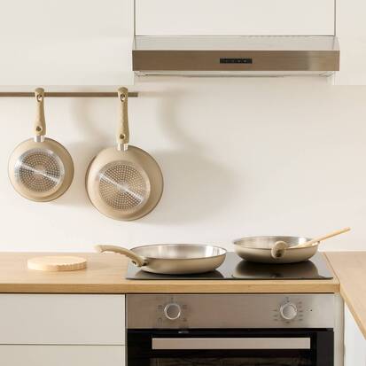 Poêle inox et aluminium, d.28 cm Solstice