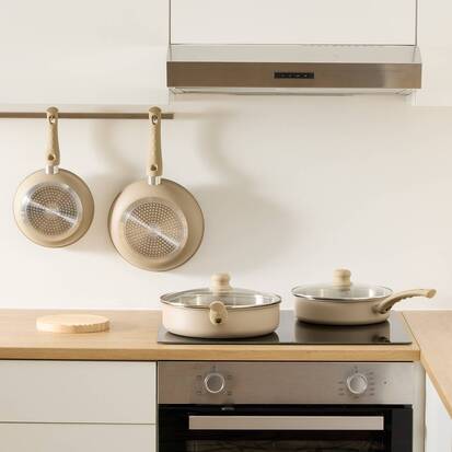 Sauteuse inox et aluminium, d.28 cm Solstice