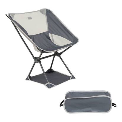 Chaise de camping pliante, gris 