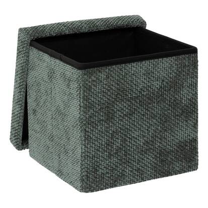 Pouf en mdf - panneau de fibres de bois, 31x31 cm, vert foncé 