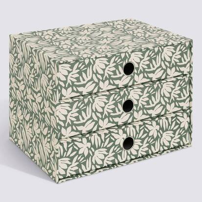 Tour de rangement, 3 tiroirs, 32x22x23 cm, laurier Florea