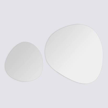 Lot de 2 miroirs adhésifs, d.20/30 cm Miroir