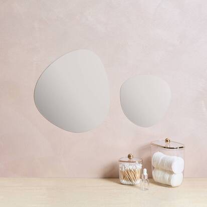 Lot de 2 miroirs adhésifs, d.20/30 cm Miroir